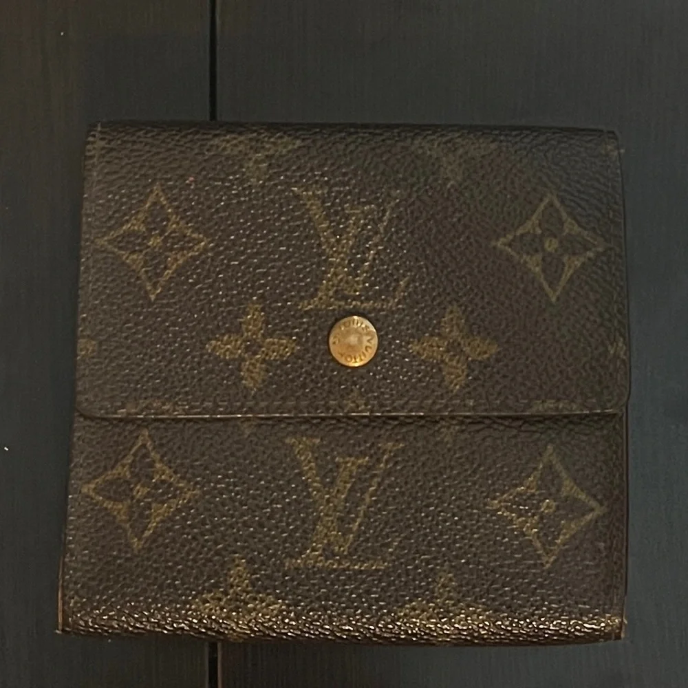 Louis Vuitton Monogram Canvas Compact Wallet in Brown and Gold
